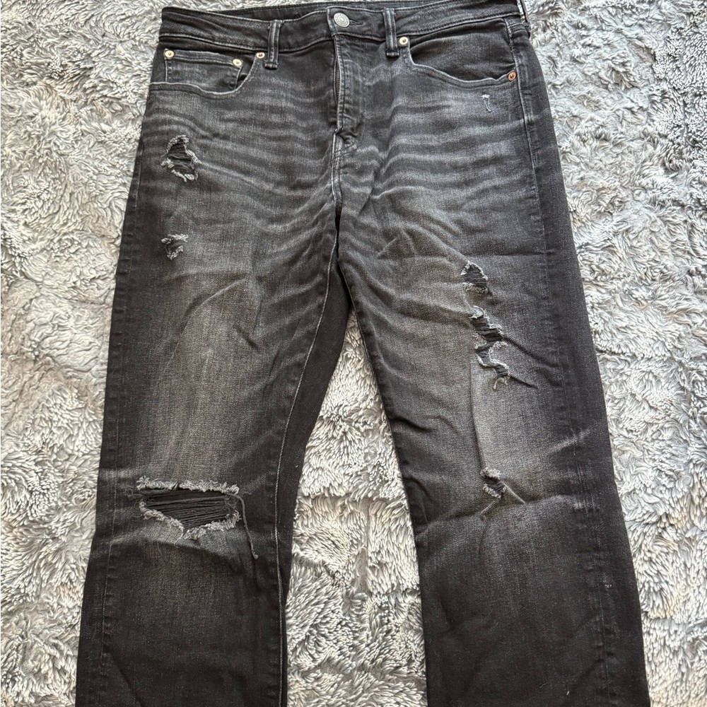 Distressed Black Jeans